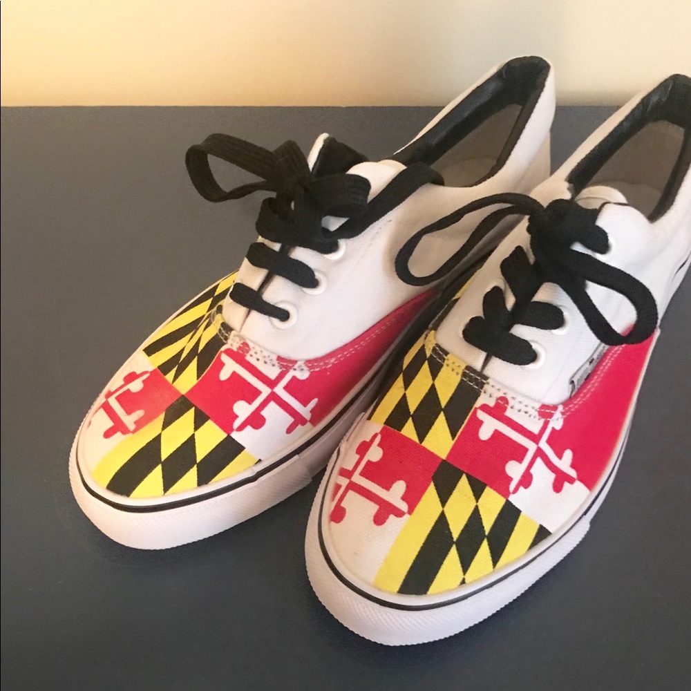 Maryland Flag Vans style shoes